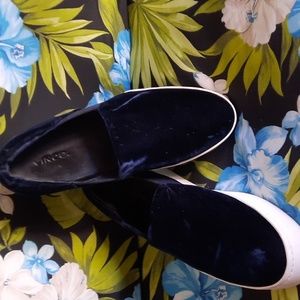 VINCE Navy Suede Sneakers